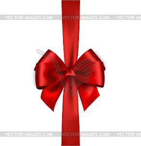 Shiny red satin ribbon. bow and red ribbon - vector clipart / vector image