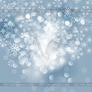 Зимняя открытка со снежинками. - векторная графика