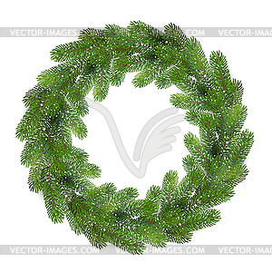 Christmas Wreath Pine Branches - royalty-free vector clipart