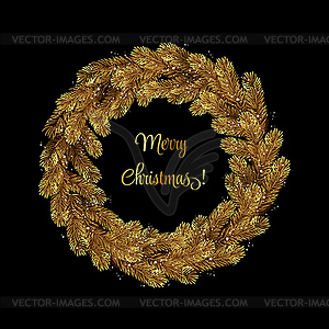 Christmas Wreath Pine Branches - vector clipart