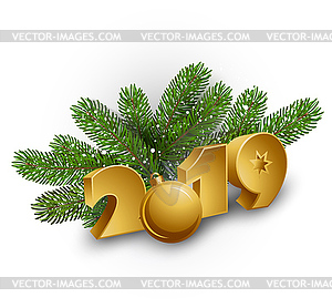 Christmas Pine Branches - stock vector clipart