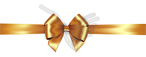 Shiny golden satin ribbon and gold bow - vector clip art