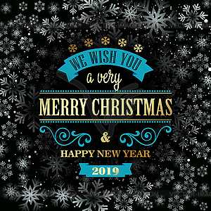 Typographic Retro Christmas Design on winter - vector clipart