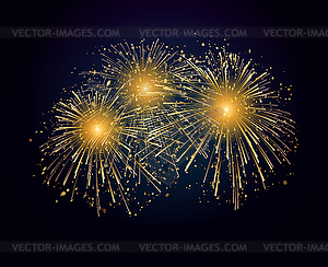 Holiday Fireworks Background. Happy New Year - vector clip art