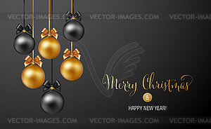 Christmas background with gold and black evening - vector image