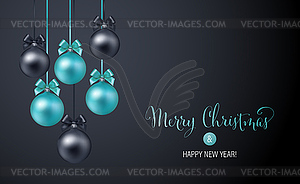 Christmas background with blue and black evening - vector clipart