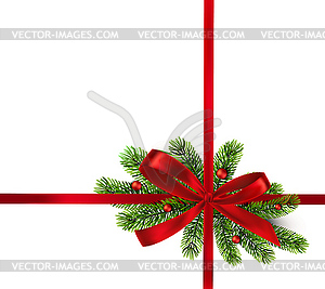 Shiny red satin ribbon. red bow and ribbon - vector image