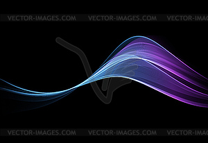 Abstract shiny color blue wave design element - vector image