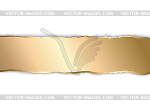 Gold and white torn paper. Template background - vector clip art