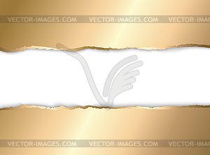 Gold and white torn paper. Template background - vector clipart