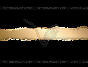 Gold and black torn paper. Template background - vector image