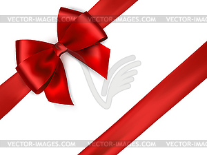 Shiny red satin ribbon - vector image