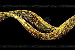 Abstract shiny color gold wave design element - royalty-free vector image