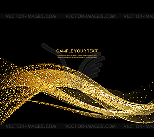 Abstract shiny color gold wave design element - vector clip art