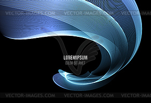 Абстрактный блестящий цвет синий дизайн волны элемент - изображение в формате EPS