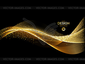 Abstract shiny color gold wave design element - vector EPS clipart