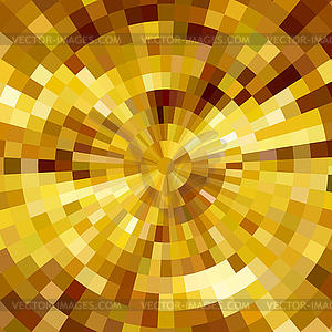 Abstract gold shiny concentric mosaic background - royalty-free vector clipart