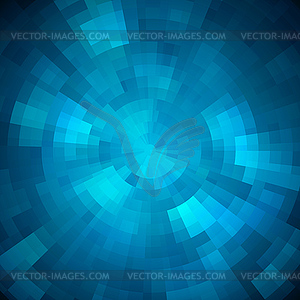 Abstract blue shiny concentric mosaic background - vector EPS clipart