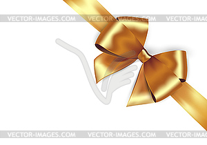 Shiny golden satin ribbon. gold bow for design - vector clipart