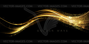 Abstract shiny color gold wave design element - vector clipart