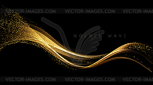 Абстрактный элемент дизайна золотой золотой волны - изображение в векторном виде
