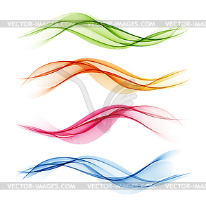 Набор цветных абстрактных элементов дизайна волны - векторный клипарт EPS