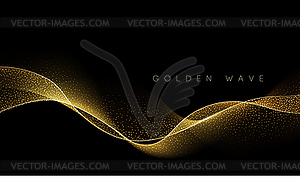 Abstract shiny color gold wave design element - vector image