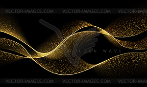 Abstract shiny color gold wave design element - vector EPS clipart