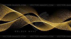 Abstract shiny color gold wave design element - vector clipart