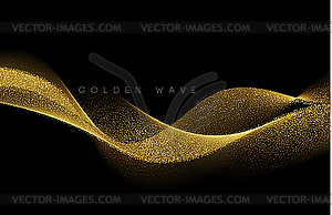 Абстрактный элемент дизайна золотой золотой волны - векторное графическое изображение