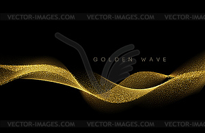 Abstract shiny color gold wave design element - vector clipart
