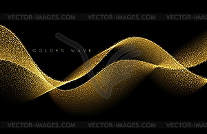 Abstract shiny color gold wave design element - vector image