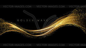 Abstract shiny color gold wave design element - vector EPS clipart