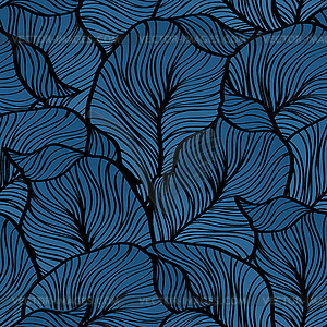 Retro seamless pattern with abstract leaves - vector clip art