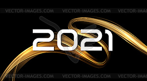 2021 новогодний абстрактный блестящий цвет золотой волны - иллюстрация в векторном формате