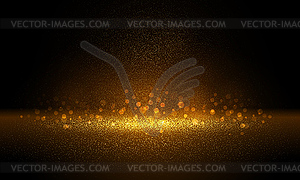 Роскошный золотой блеск частиц. Золотой светящийся свет - изображение в векторном виде