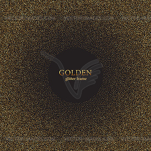 Gold glitter texture on black background. Golden - vector image