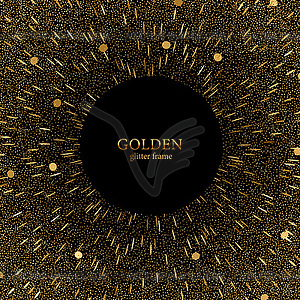 Gold glitter texture on black background. Golden - vector image