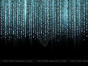 Curtain of golden particles on black background - vector image