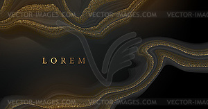 Pattern with golden glitter texture on black and - vector image