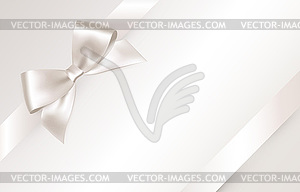 Блестящая белая атласная лента - иллюстрация в векторном формате