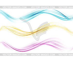 Set of color abstract wave design element - vector clipart