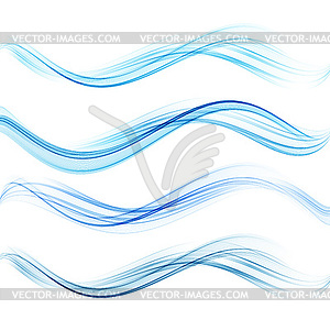 Set of color abstract wave design element - vector clipart