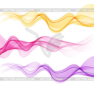 Set of color abstract wave design element - vector clipart / vector image