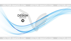 Blue color abstract wave design element - vector clip art