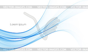 Blue color abstract wave design element - vector clipart