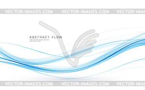 Blue color abstract wave design element - vector image