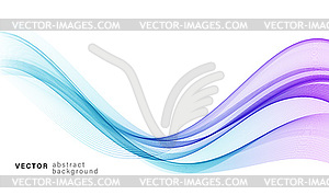 Blue color abstract wave design element - vector clip art