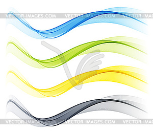 Set of color abstract wave design element - vector clip art