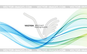 Blue color abstract wave design element - vector image